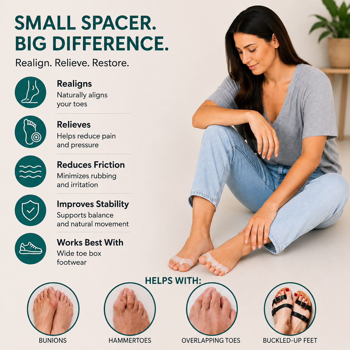 Realign Toe Spacers